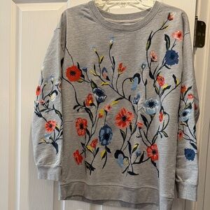 Sundry floral embroidered sweatshirt. Bought at Anthropologie.